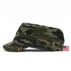 Camouflage Military Cadet Cap Vintage Army Style Hat with Adjustable Strap