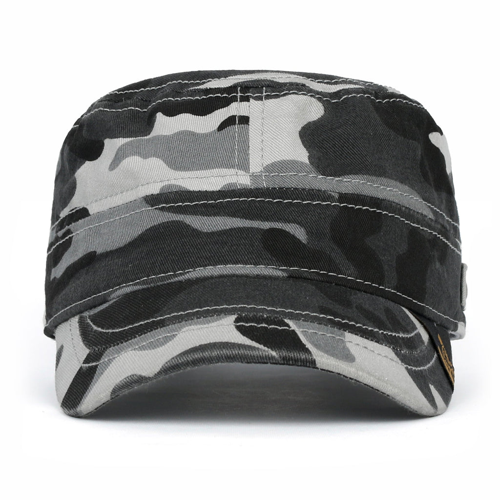Camouflage Military Cadet Cap Vintage Army Style Hat with Adjustable Strap