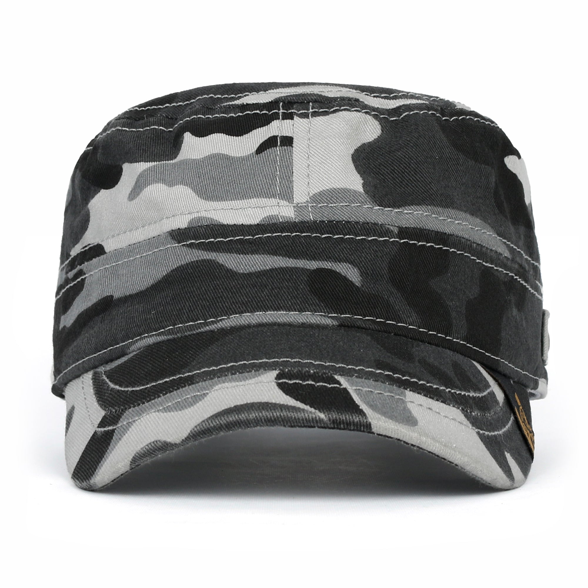 Camouflage Military Cadet Cap Vintage Army Style Hat with Adjustable Strap