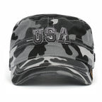 Camouflage Military Cadet Cap Vintage Army Style Hat with Adjustable Strap