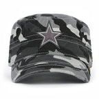 Camouflage Military Cadet Cap Vintage Army Style Hat with Adjustable Strap