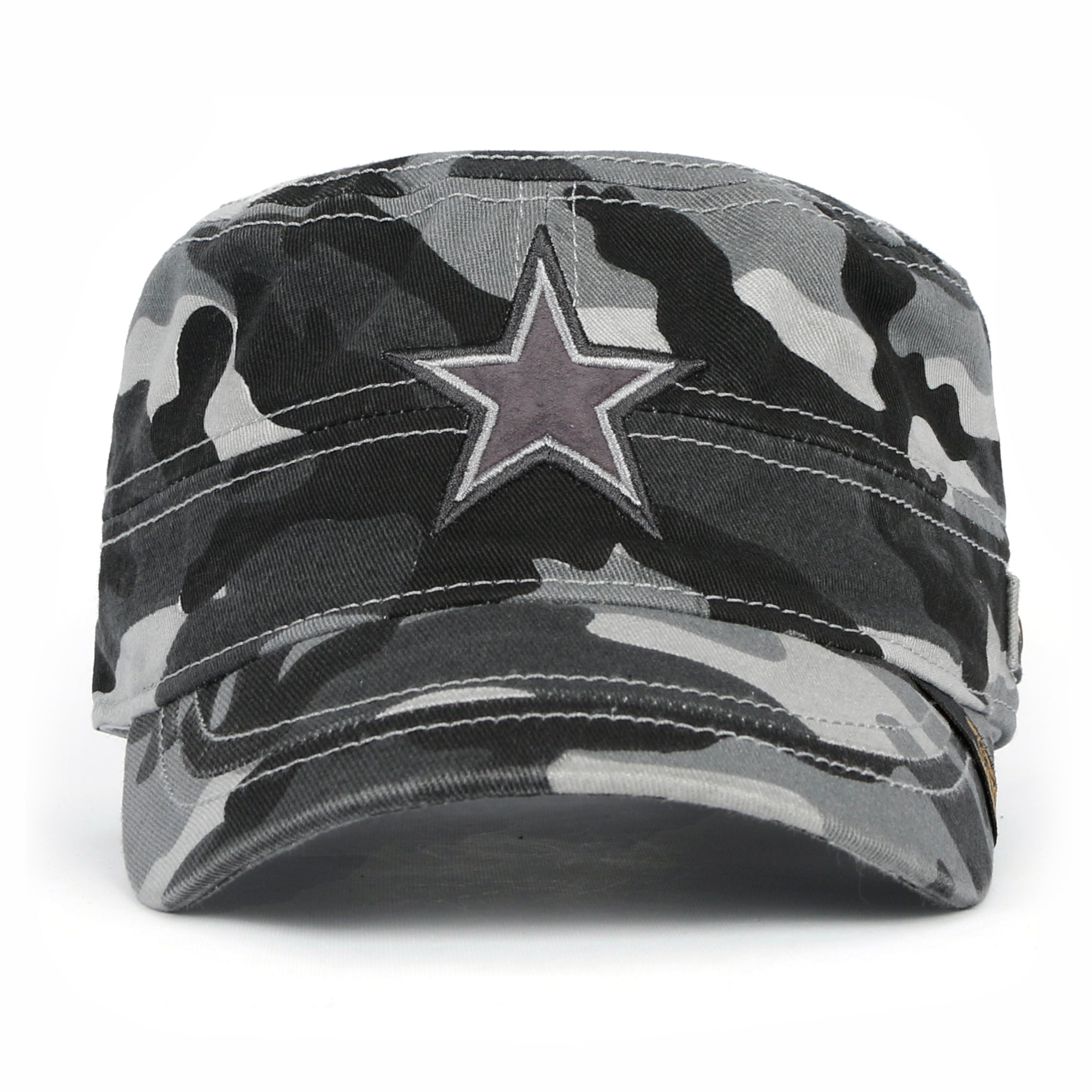 Camouflage Military Cadet Cap Vintage Army Style Hat with Adjustable Strap