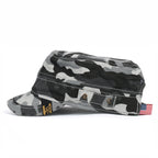 Camouflage Military Cadet Cap Vintage Army Style Hat with Adjustable Strap