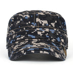Camouflage Military Cadet Cap Vintage Army Style Hat with Adjustable Strap