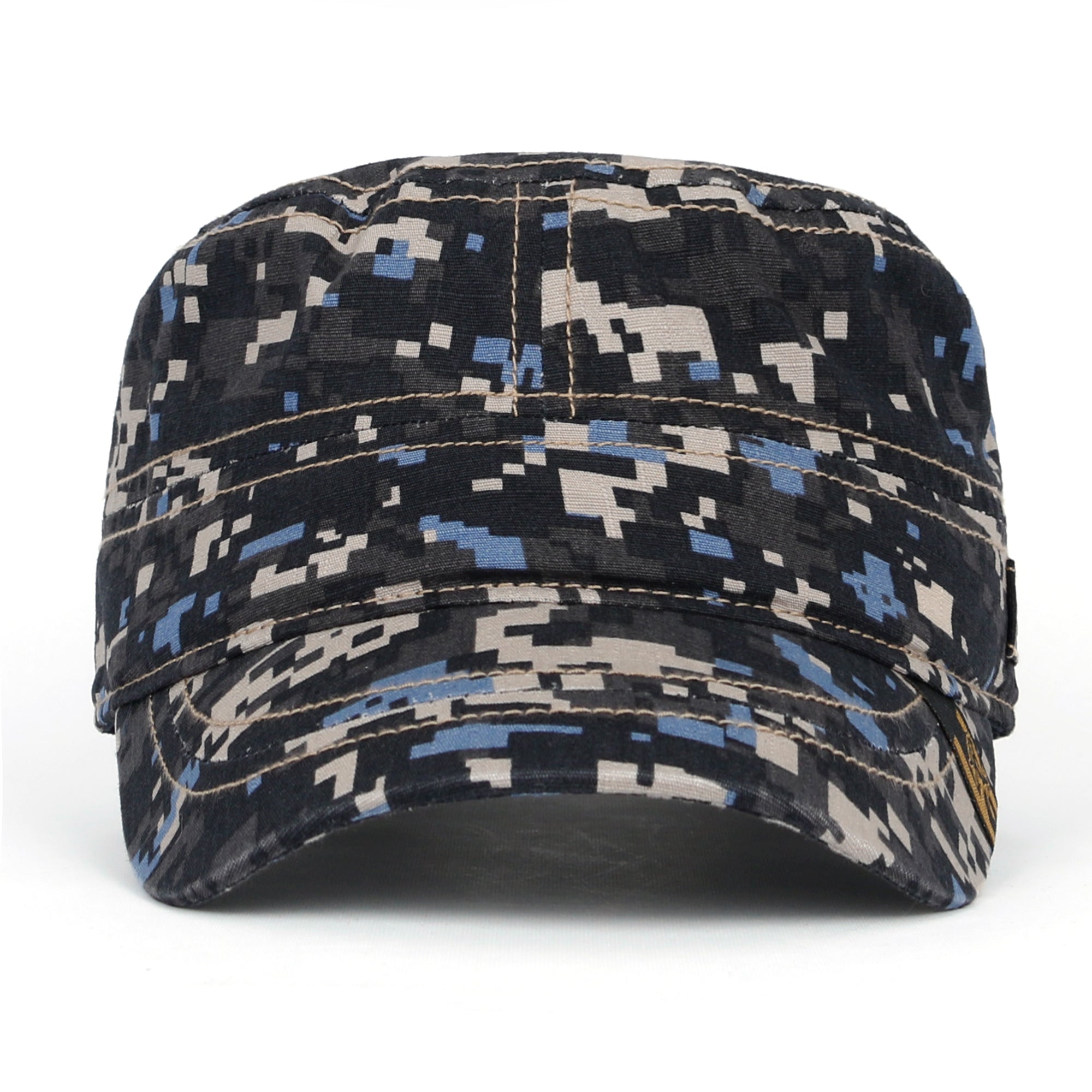 Camouflage Military Cadet Cap Vintage Army Style Hat with Adjustable Strap
