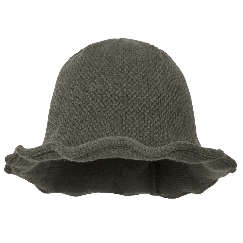 Women Knitted Floppy Round Top Fedora Feminine Bucket Hat