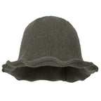 Women Knitted Floppy Round Top Fedora Feminine Bucket Hat