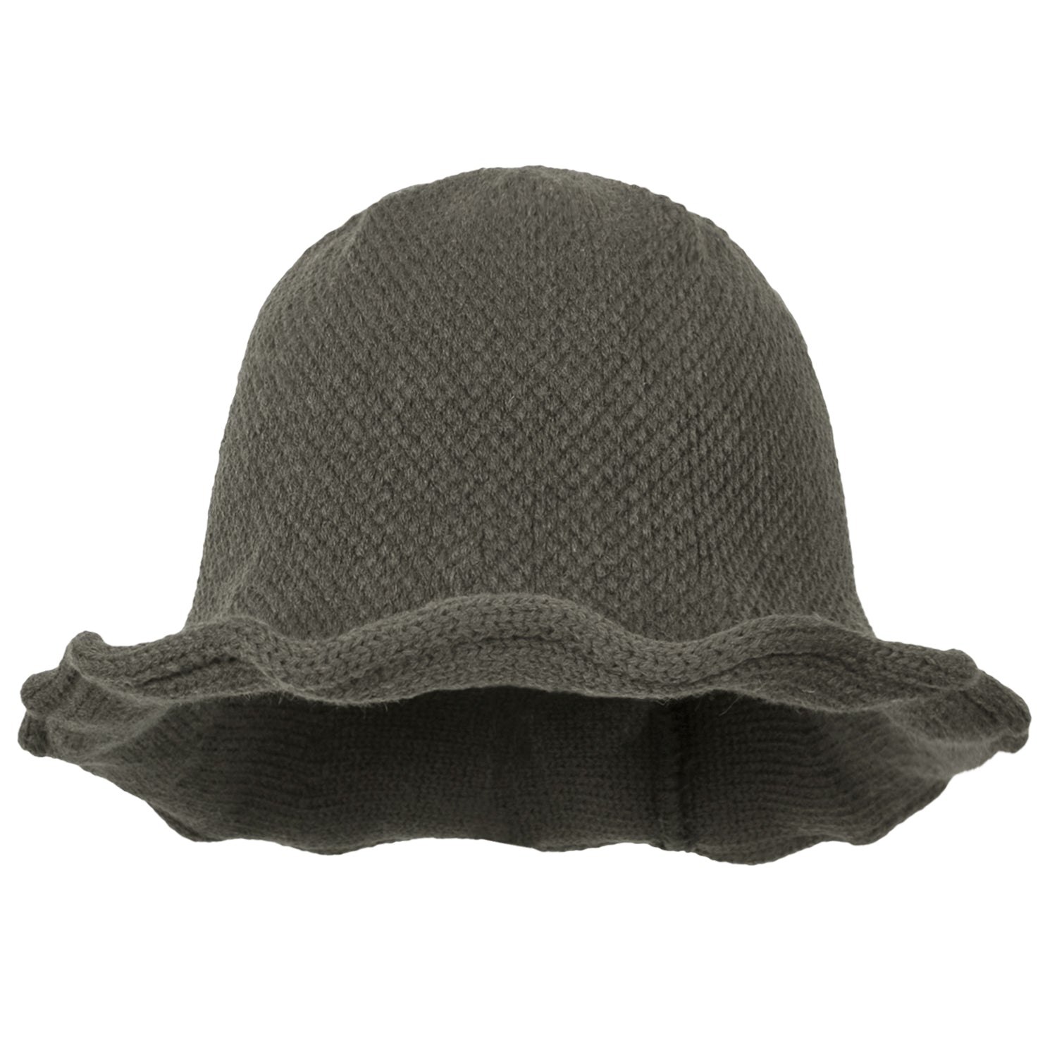 Women Knitted Floppy Round Top Fedora Feminine Bucket Hat