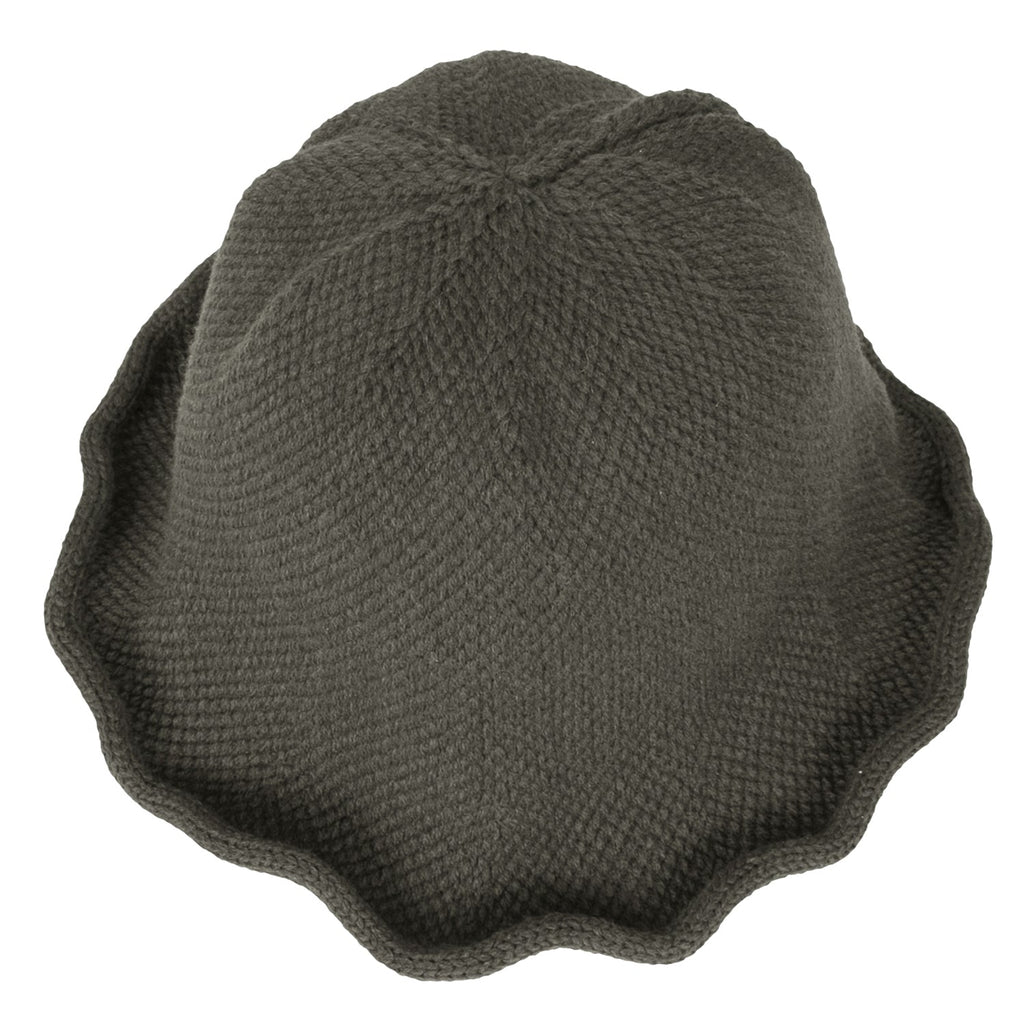 Women Knitted Floppy Round Top Fedora Feminine Bucket Hat