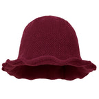 Women Knitted Floppy Round Top Fedora Feminine Bucket Hat