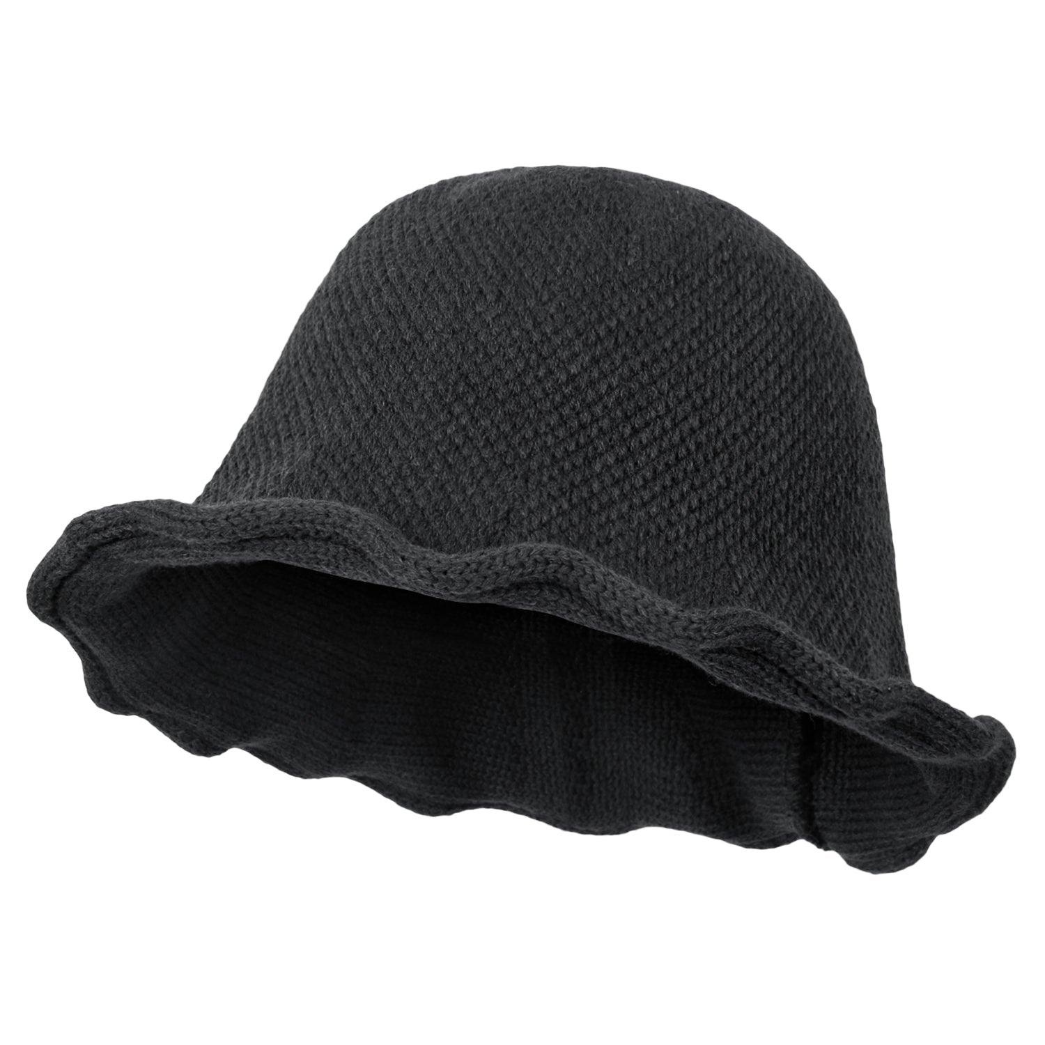 Women Knitted Floppy Round Top Fedora Feminine Bucket Hat