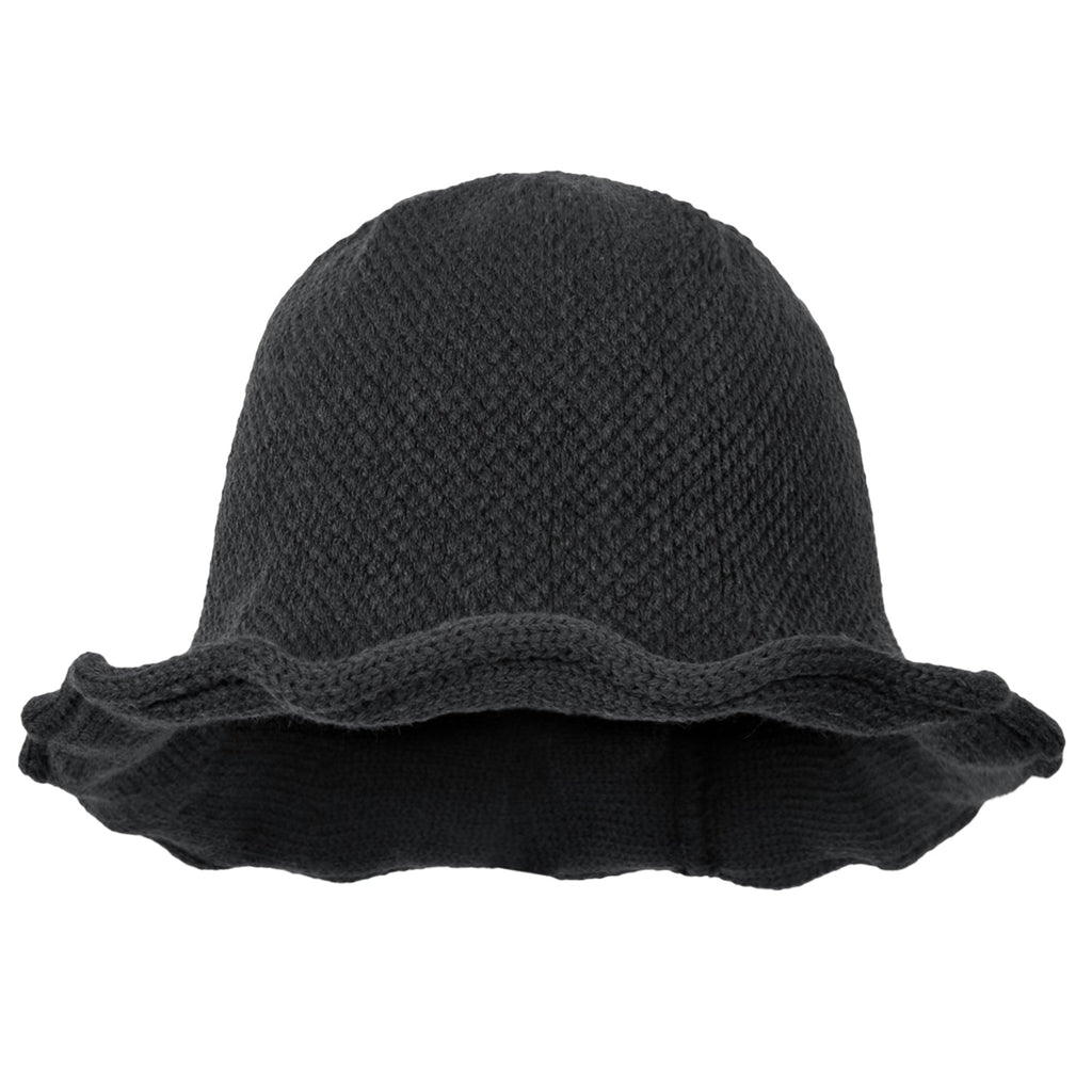 Women Knitted Floppy Round Top Fedora Feminine Bucket Hat