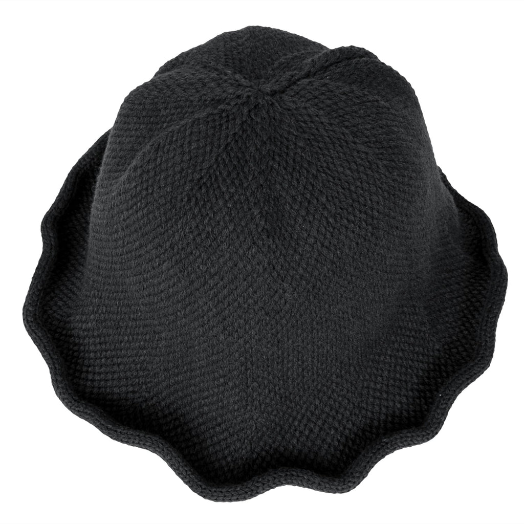Women Knitted Floppy Round Top Fedora Feminine Bucket Hat