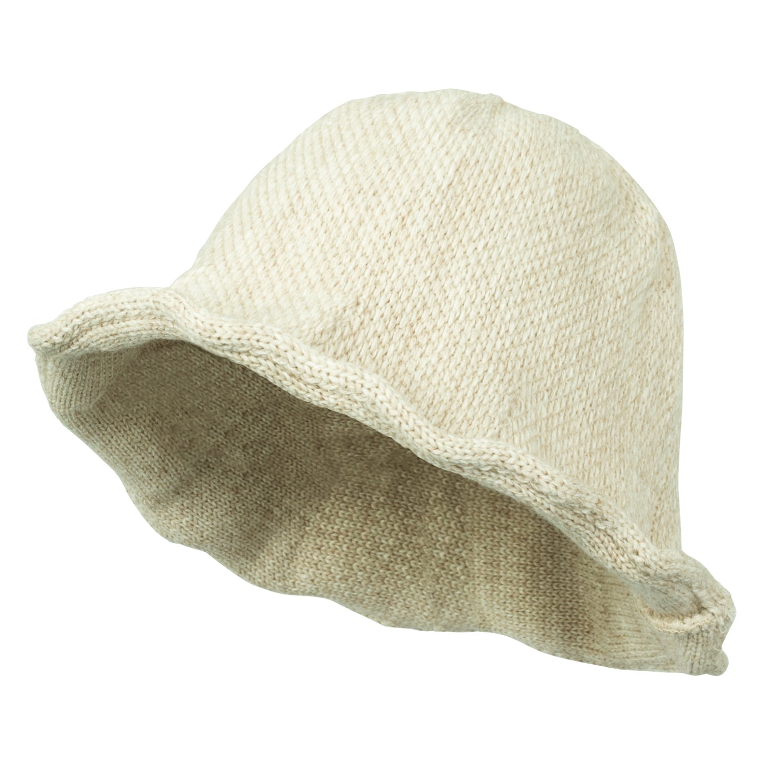 Women Knitted Floppy Round Top Fedora Feminine Bucket Hat