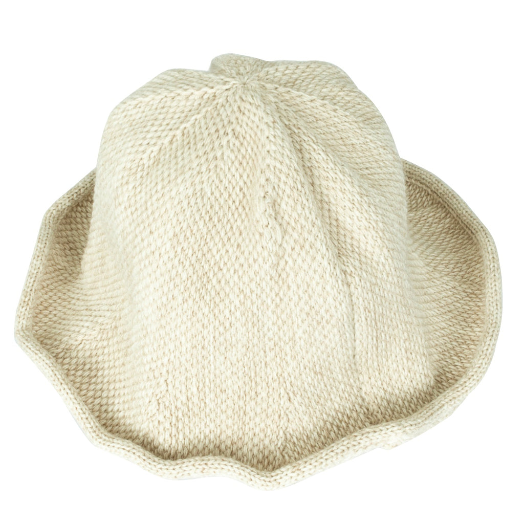 Women Knitted Floppy Round Top Fedora Feminine Bucket Hat