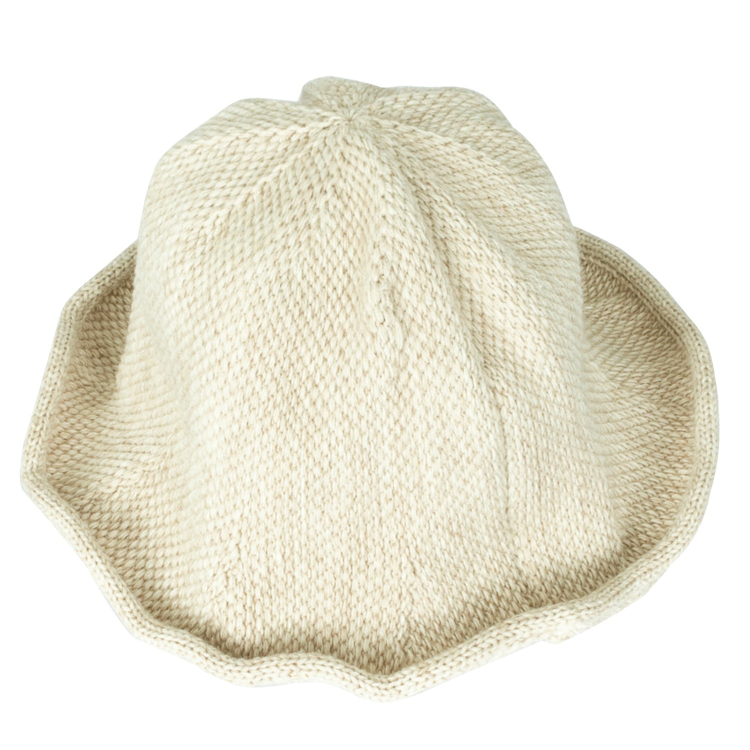 Women Knitted Floppy Round Top Fedora Feminine Bucket Hat