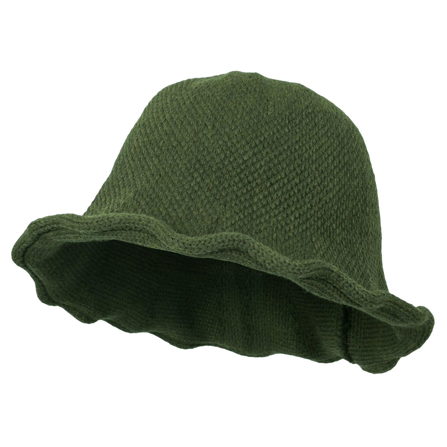 Women Knitted Floppy Round Top Fedora Feminine Bucket Hat