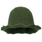 Women Knitted Floppy Round Top Fedora Feminine Bucket Hat