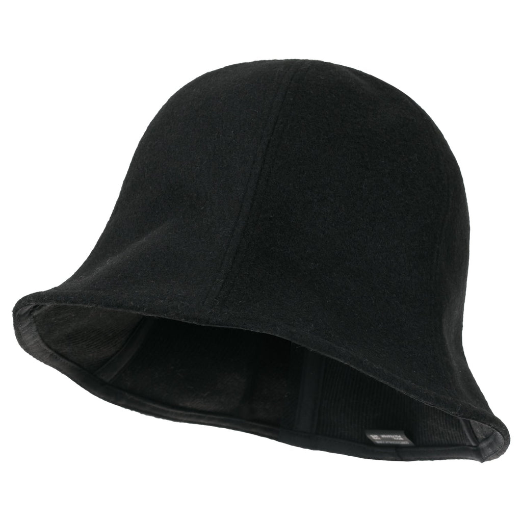 Wool-Blend Solid Color Floppy Round Top Fedora Soft Bucket Hat