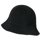 Wool-Blend Solid Color Floppy Round Top Fedora Soft Bucket Hat