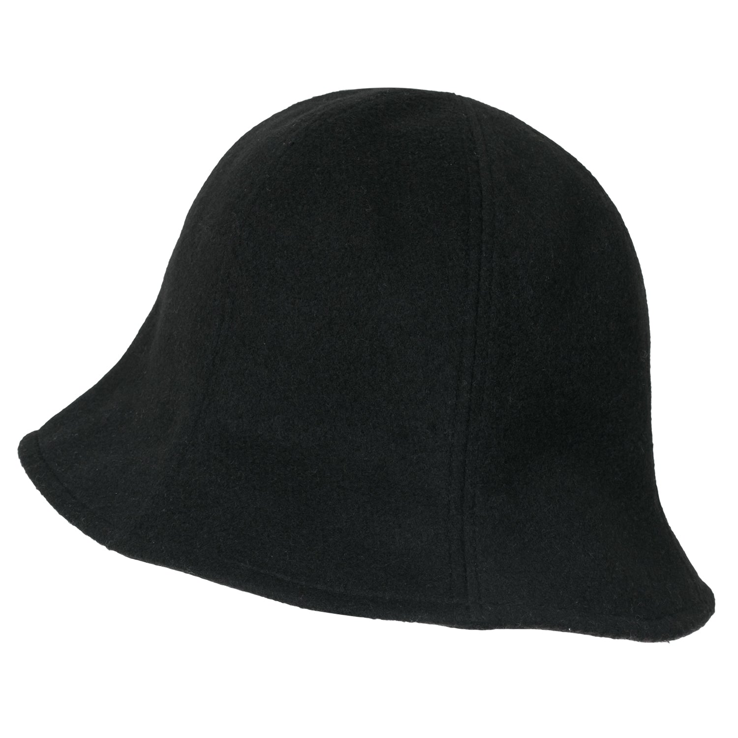 Wool-Blend Solid Color Floppy Round Top Fedora Soft Bucket Hat