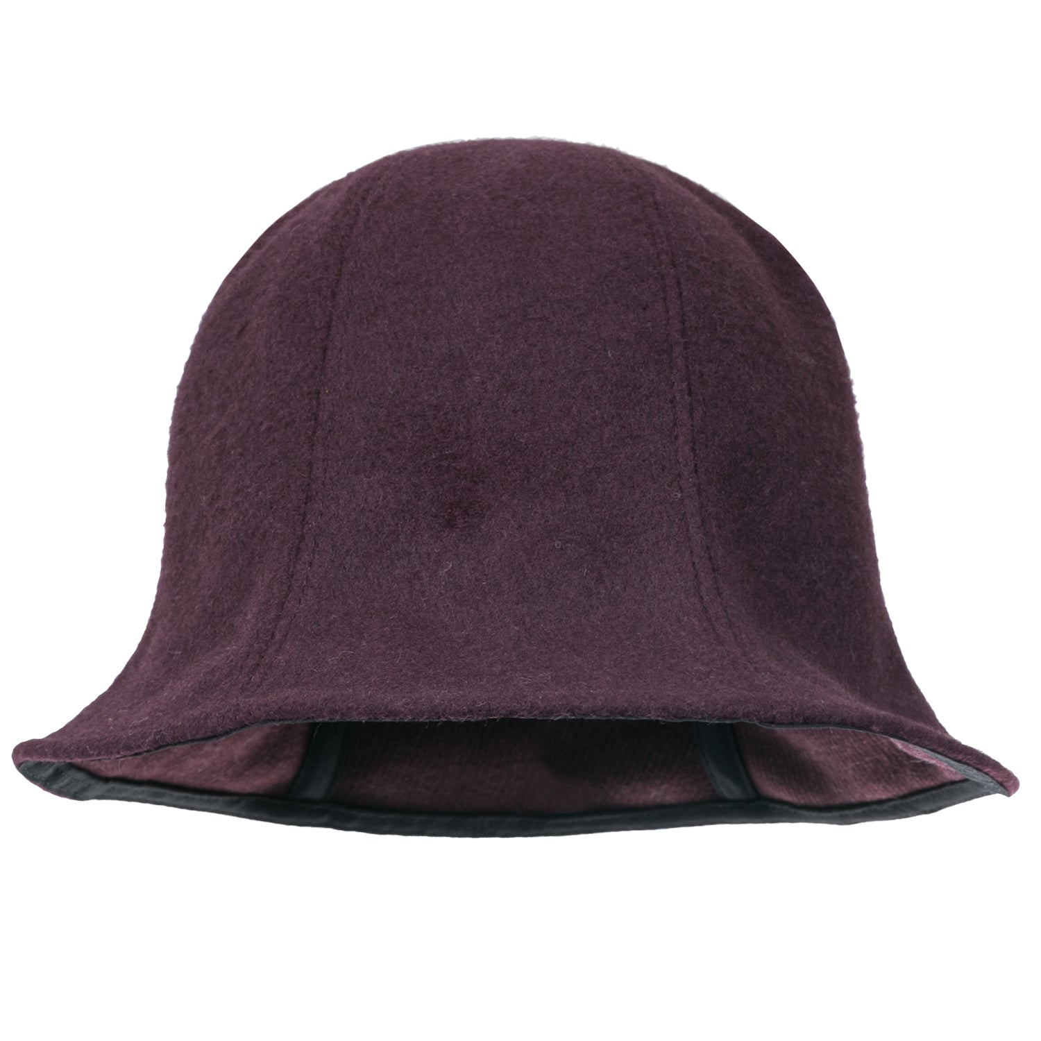 Wool-Blend Solid Color Floppy Round Top Fedora Soft Bucket Hat