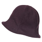 Wool-Blend Solid Color Floppy Round Top Fedora Soft Bucket Hat