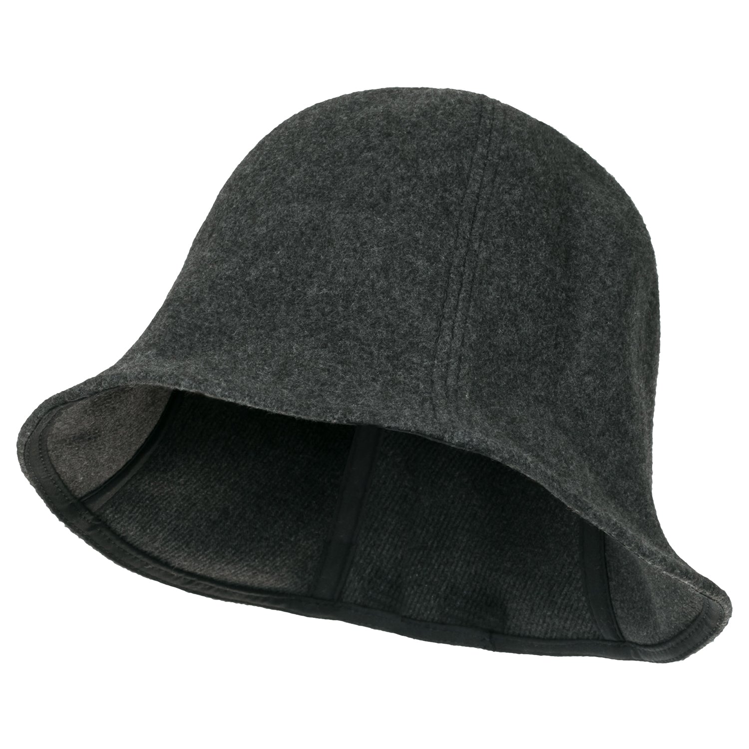 Wool-Blend Solid Color Floppy Round Top Fedora Soft Bucket Hat