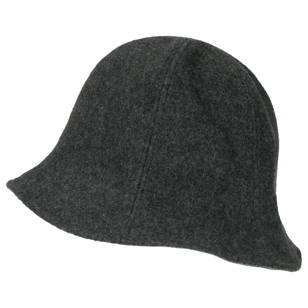 Wool-Blend Solid Color Floppy Round Top Fedora Soft Bucket Hat