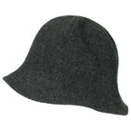 Wool-Blend Solid Color Floppy Round Top Fedora Soft Bucket Hat