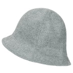 Wool-Blend Solid Color Floppy Round Top Fedora Soft Bucket Hat