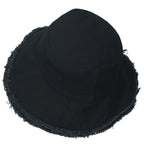 Vintage Cotton Fishing Hat Casual Ripped Edge Bucket Hat
