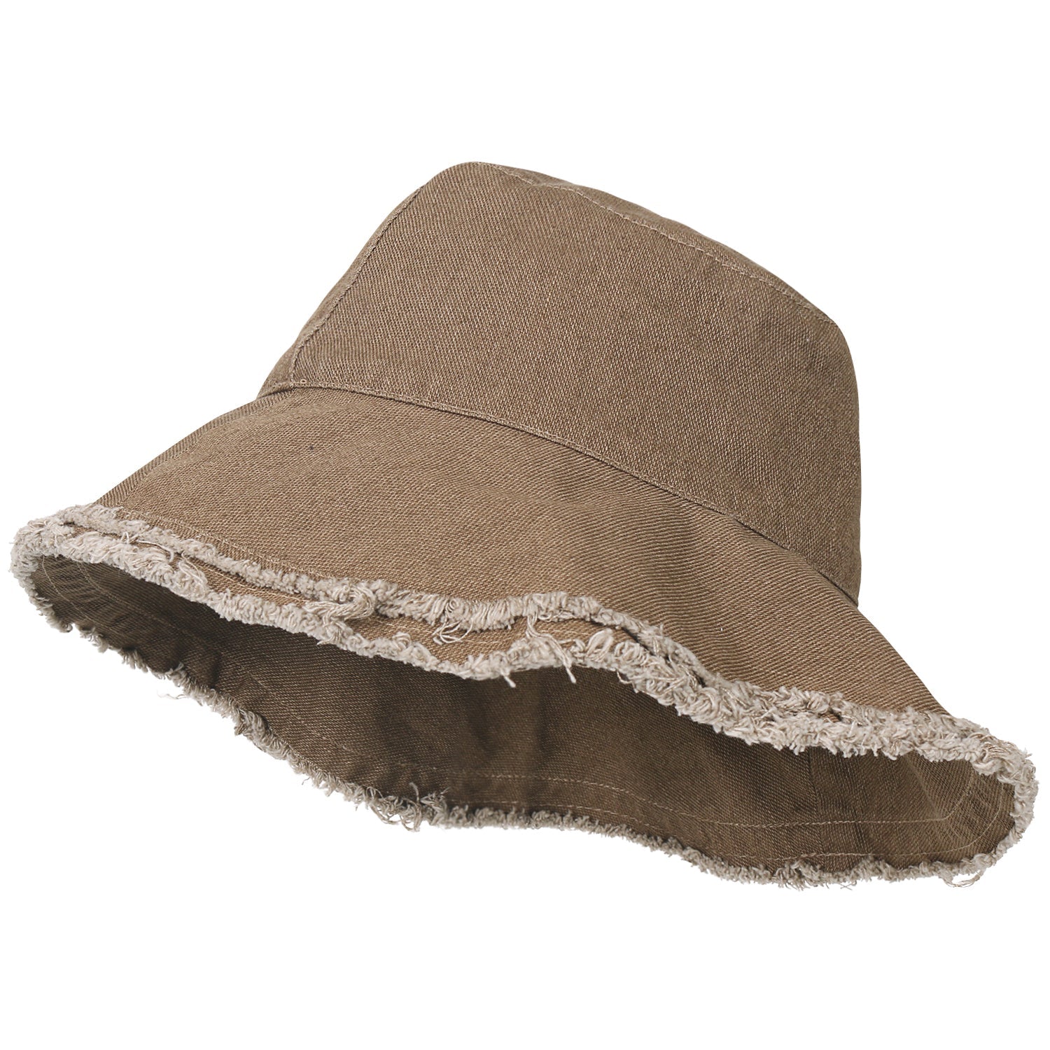 Vintage Cotton Fishing Hat Casual Ripped Edge Bucket Hat