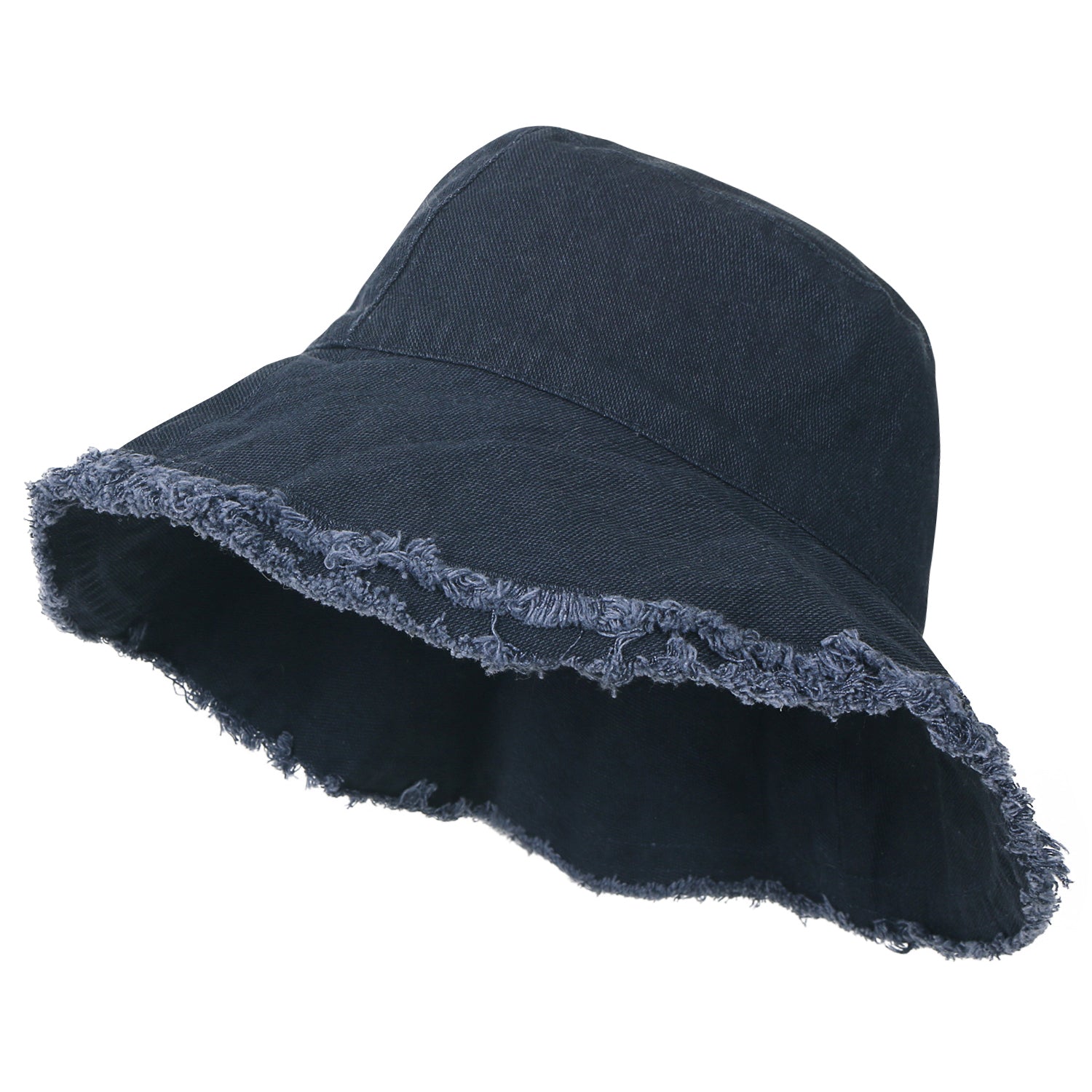 Vintage Cotton Fishing Hat Casual Ripped Edge Bucket Hat