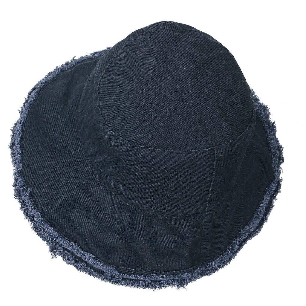 Vintage Cotton Fishing Hat Casual Ripped Edge Bucket Hat
