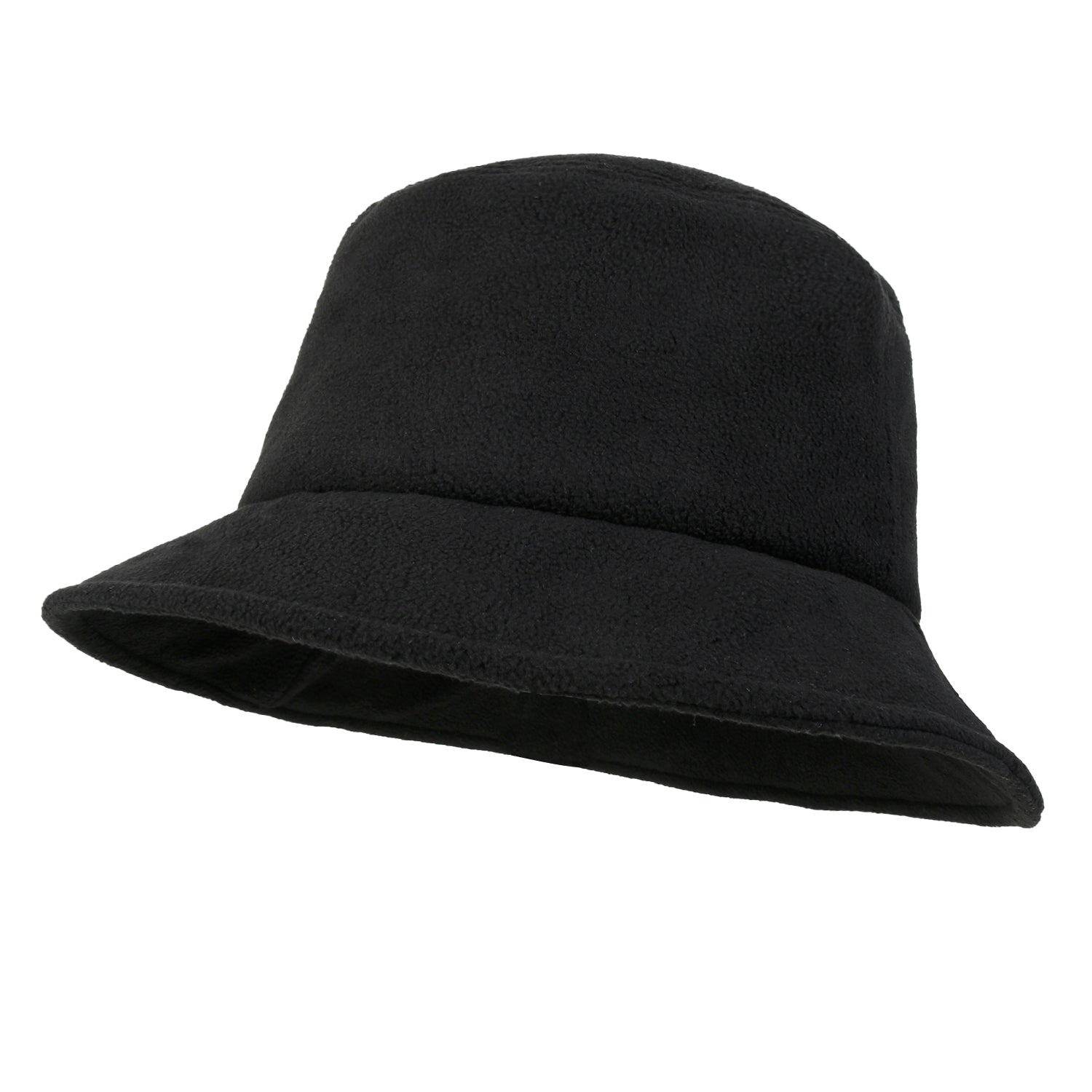 Color Fleece Flat Top Fedora Warm Winter Bucket Hat