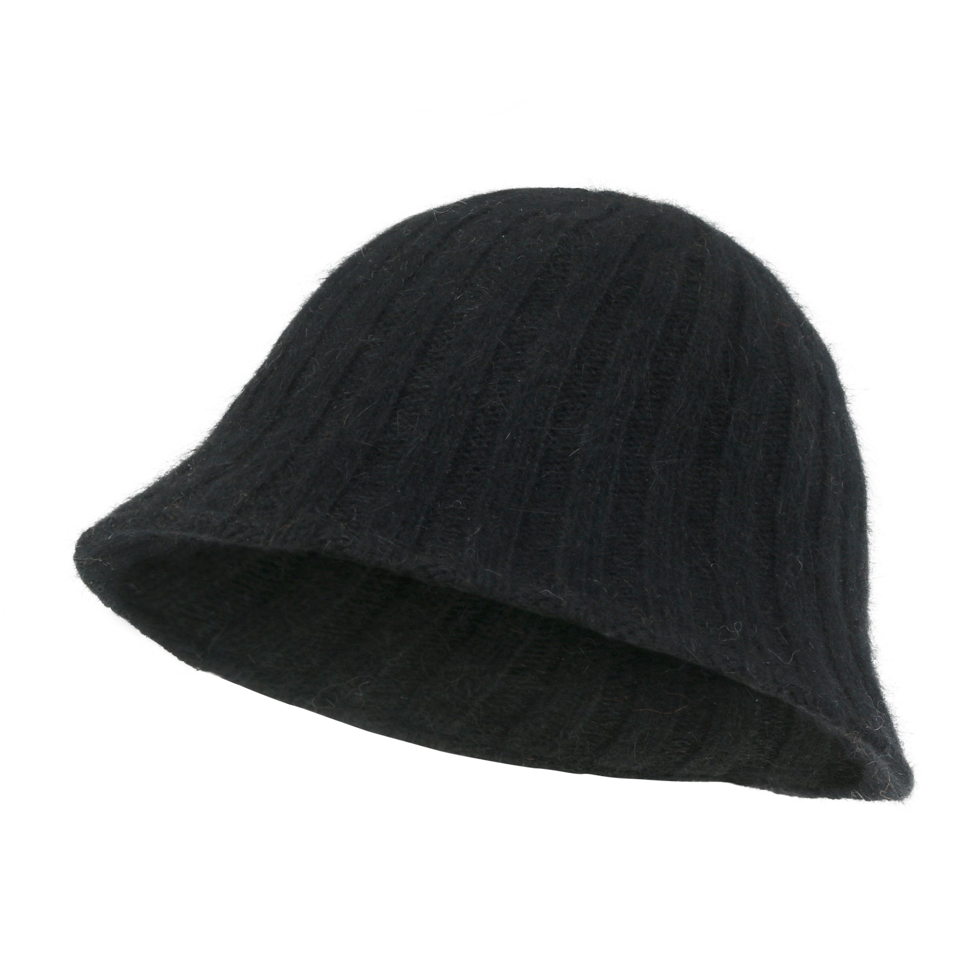 Crochet Knitted Angora Blended Fedora Color Winter Bucket Hat