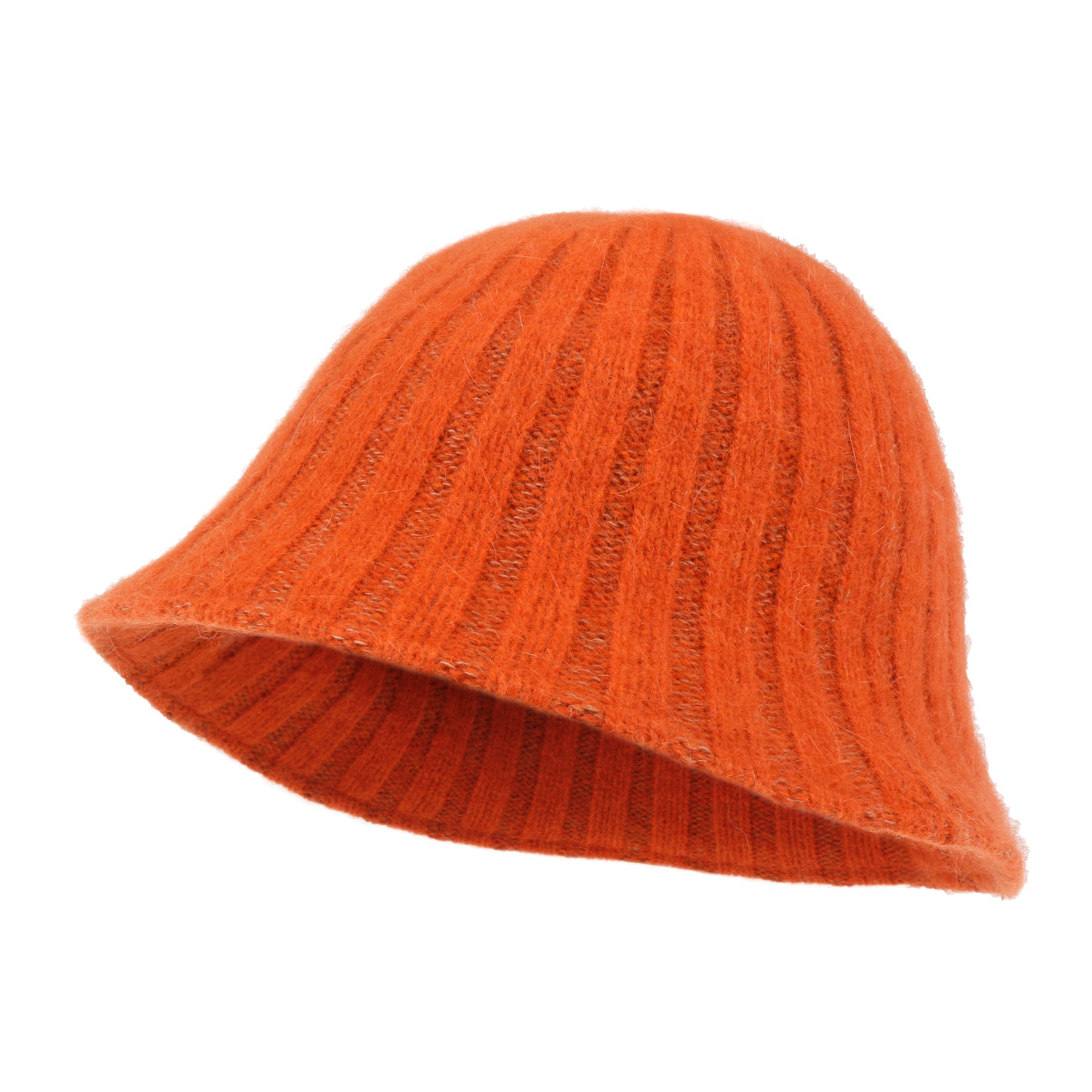 Crochet Knitted Angora Blended Fedora Color Winter Bucket Hat