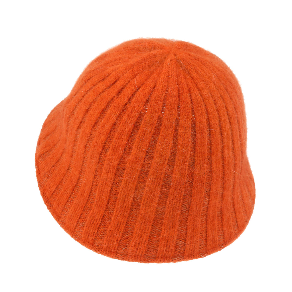 Crochet Knitted Angora Blended Fedora Color Winter Bucket Hat