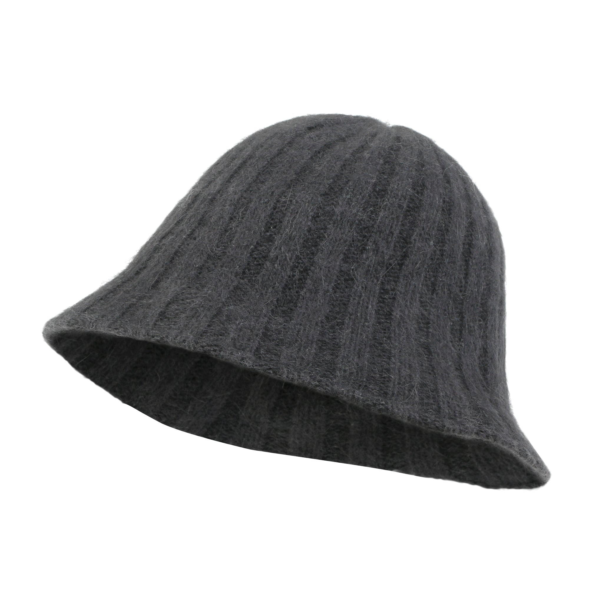 Crochet Knitted Angora Blended Fedora Color Winter Bucket Hat