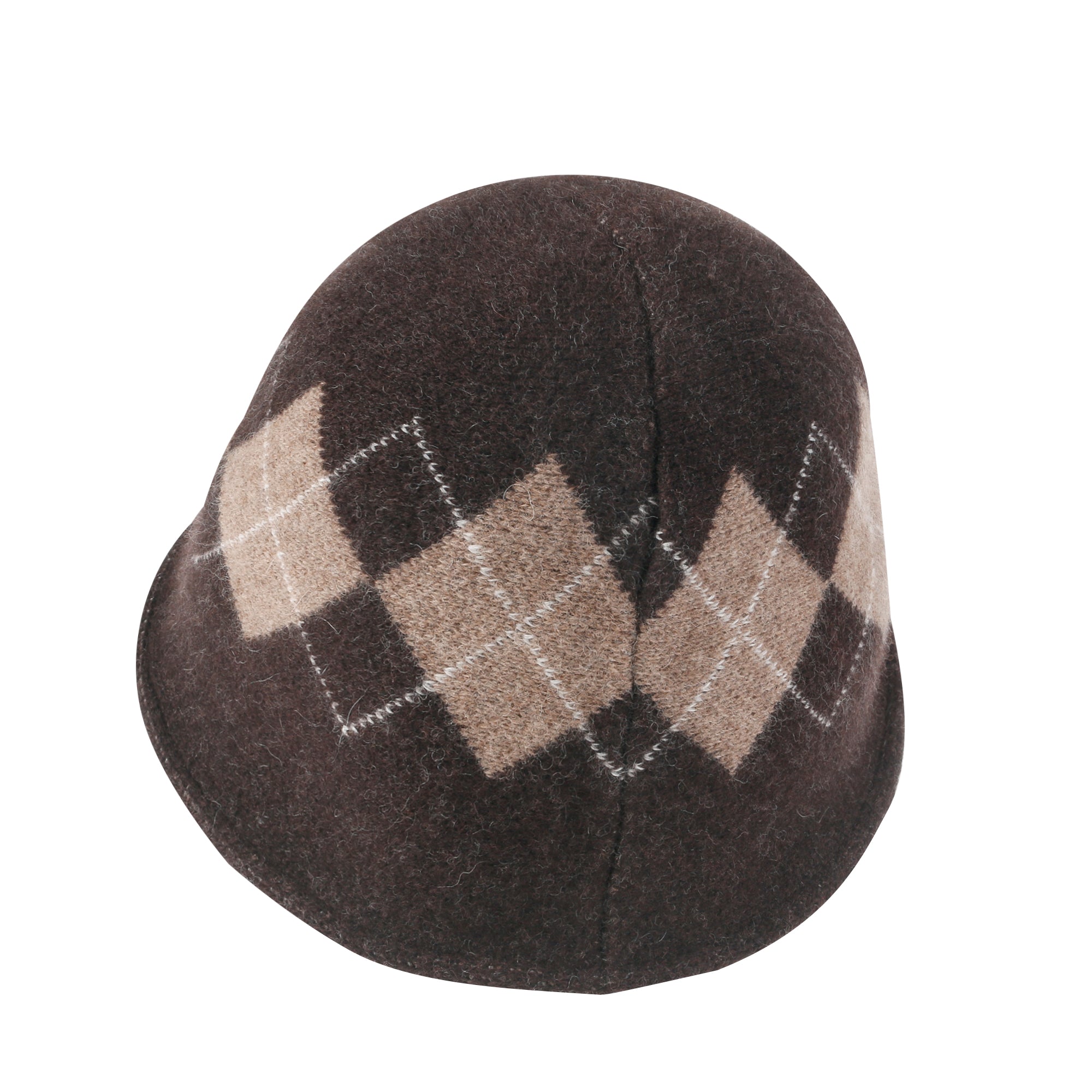 Argyle Pattern Knitted Wool Blended Fedora Crochet Winter Bucket Hat