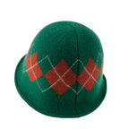 Argyle Pattern Knitted Wool Blended Fedora Crochet Winter Bucket Hat