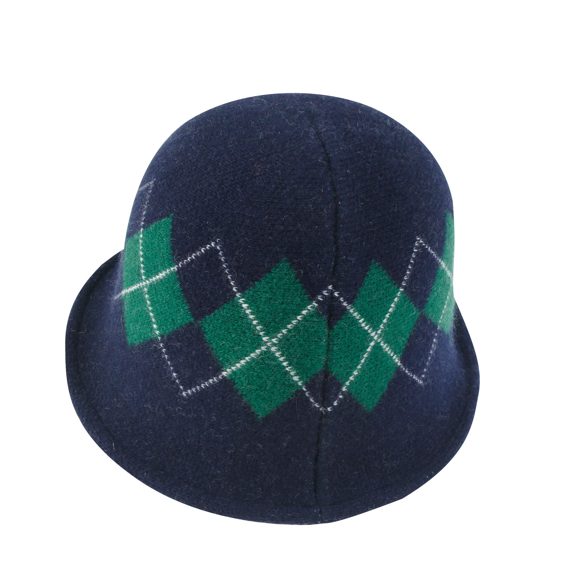 Argyle Pattern Knitted Wool Blended Fedora Crochet Winter Bucket Hat