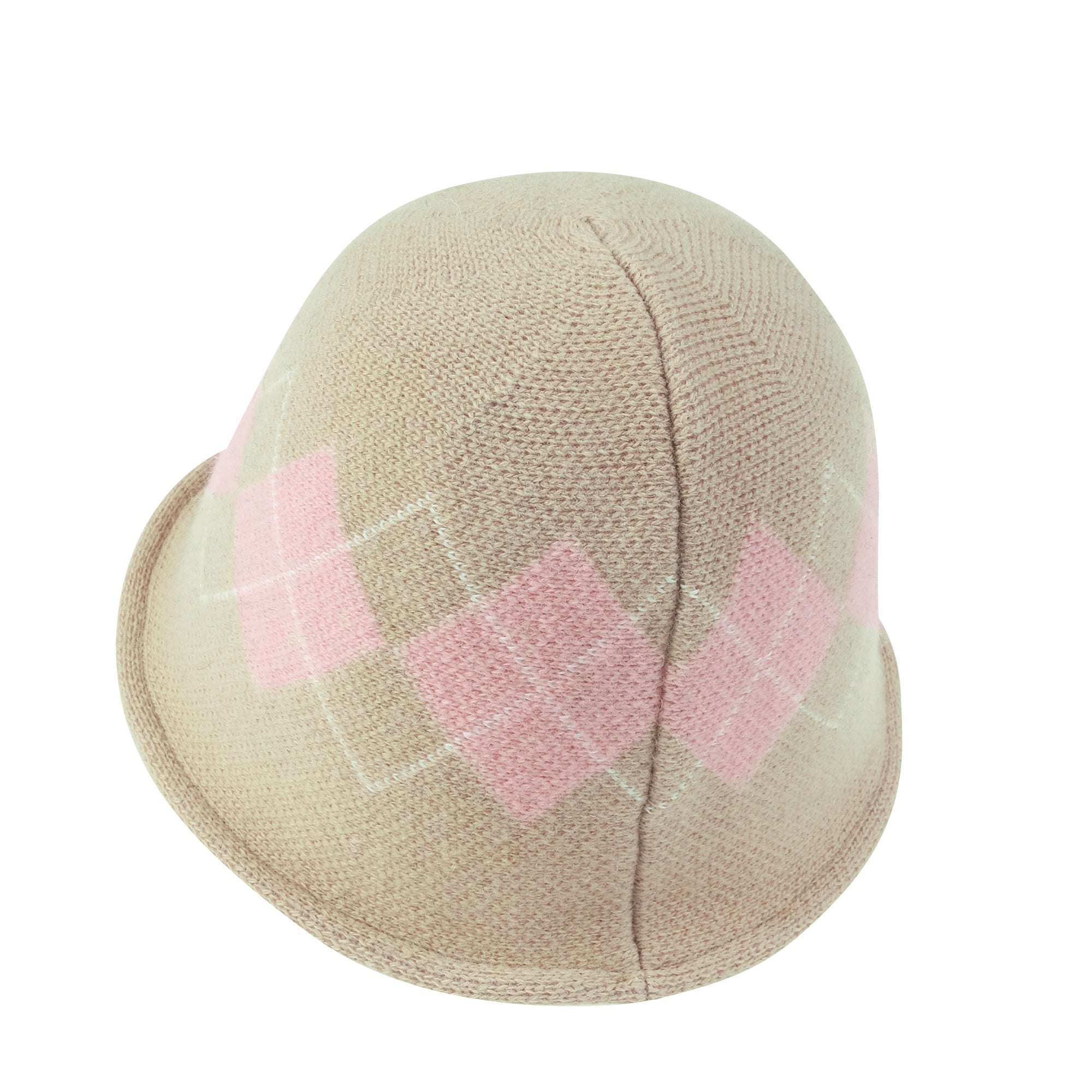 Argyle Pattern Knitted Wool Blended Fedora Crochet Winter Bucket Hat
