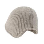 Crochet Asymmetrical Brim Wool Blended Fedora Color Winter Bucket Hat