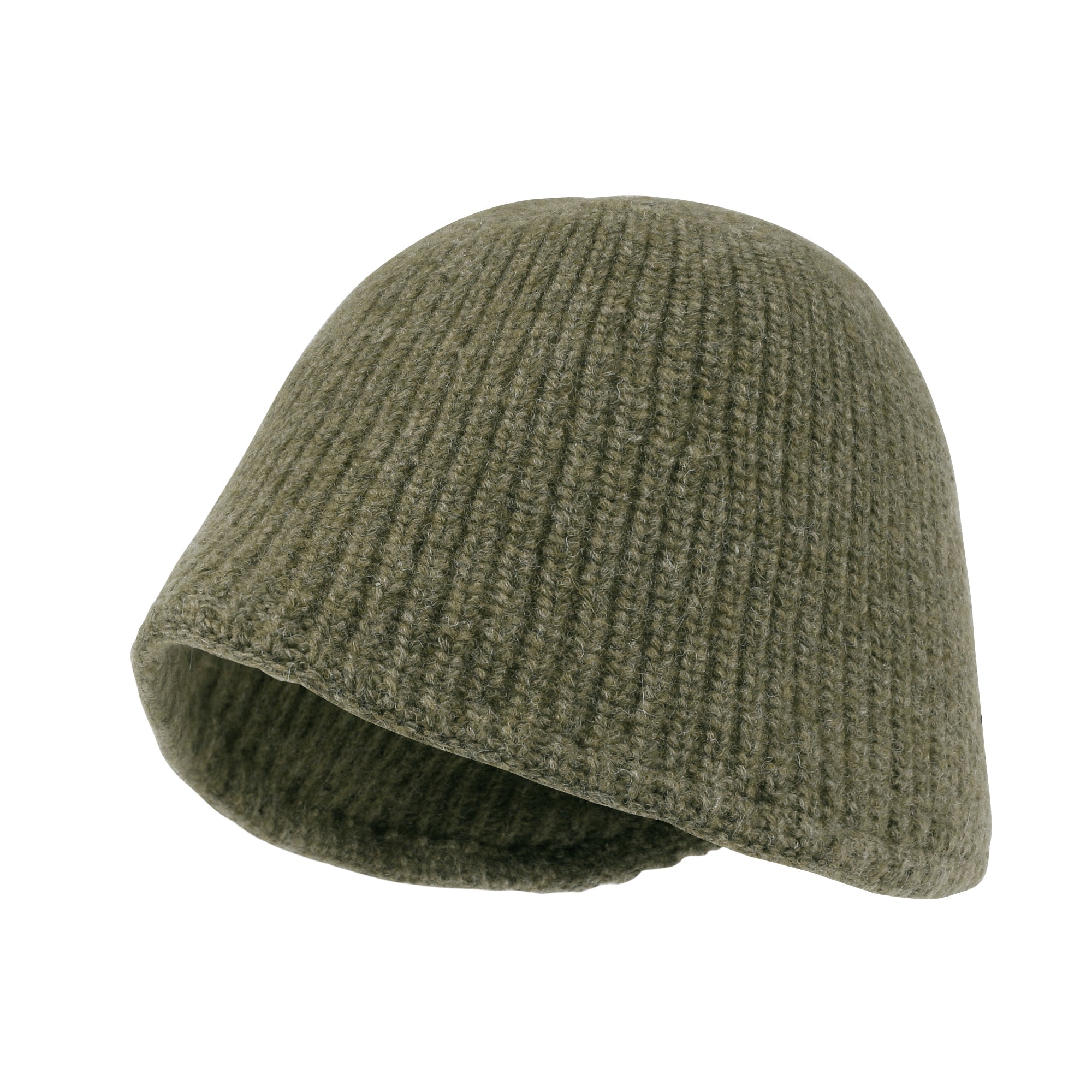 Crochet Asymmetrical Brim Wool Blended Fedora Color Winter Bucket Hat