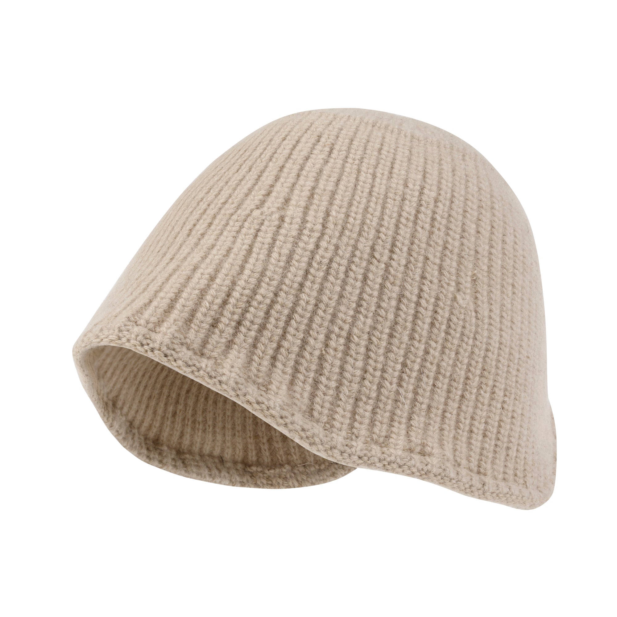 Crochet Asymmetrical Brim Wool Blended Fedora Color Winter Bucket Hat