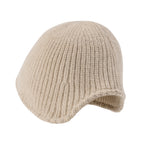 Crochet Asymmetrical Brim Wool Blended Fedora Color Winter Bucket Hat
