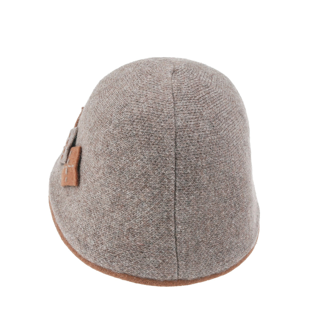 Diamond Shape Knitted Wool Blended Bucket Hat Foldable Winter Bowler Hat