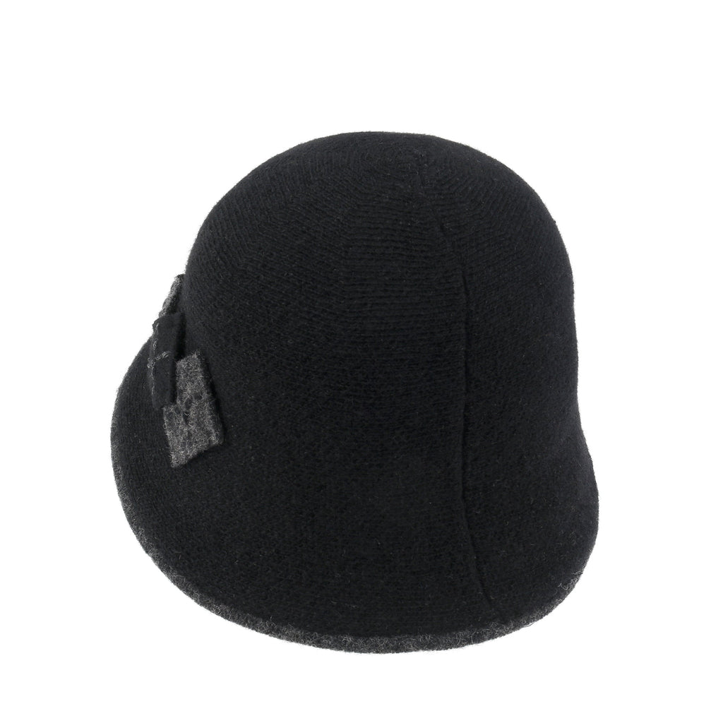 Diamond Shape Knitted Wool Blended Bucket Hat Foldable Winter Bowler Hat